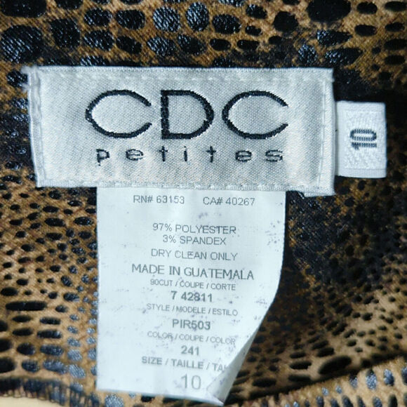 CDC Sleeveless Midi Sheath Dress Jacquard Snake Print Vintage Y2K Size 10P NWT - Picture 8 of 10